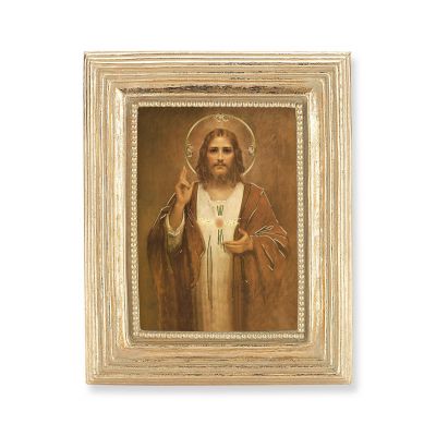 Sacred Heart Of Jesus Gold Stamped Print In Gold Frame - (Pack Of 2) -  - 450G-109