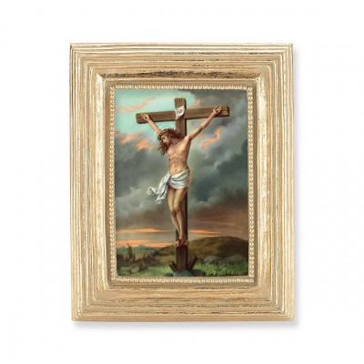 Crucifixion Stamped Print In Gold Frame - (Pack Of 2) -  - 450G-157