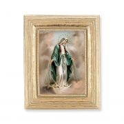 Our Lady of Grace Gold Stamped Print In Gold Frame