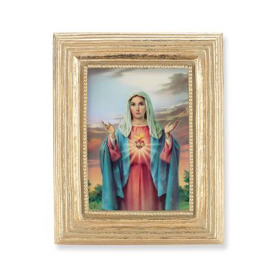 Immaculate Heart Of Mary Gold Stamped Print In Gold Frame - 2/Pk -  - 450G-205