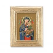 Our Lady of Perpetual Help Gold Stamped Print In Gold Frame