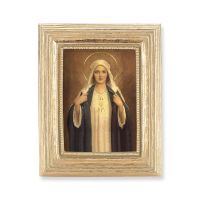 Immaculate Heart Of Mary Gold Stamped Print In Gold Frame - 2-Pk
