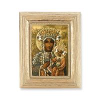 Our Lady of Czestochowa Gold Stamped Print In Gold Frame
