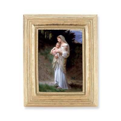 Our Lady of Divine Innocence Gold Stamped Print In Gold Frame 2Pk -  - 450G-298