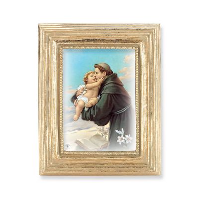 St. Anthony Gold Stamped Print In Gold Frame - (Pack Of 2) -  - 450G-302