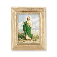 St. Jude Gold Stamped Print In Gold Frame