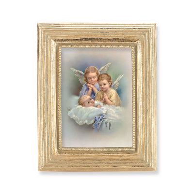 Guardian Angels Gold Stamped Print In Gold Frame - (Pack Of 2) -  - 450G-351