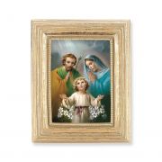 Holy Family Gold Stamped Print In Gold Frame