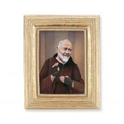 St. Pio Gold Stamped Print In Gold Frame - (Pack Of 2)