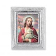 Good Shepherd Gold Stamped Print In Silver Frame