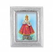 Infant Of Prague Gold Stamped Print In Silver Frame