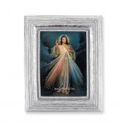 Divine Mercy Gold Stamped Print In Silver Frame