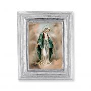 Our Lady of Grace Gold Stamped Print In Silver Frame