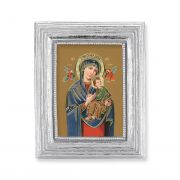 Our Lady of Perpetual Help Gold Stamped Print In Silver Frame