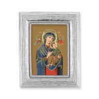Our Lady of Perpetual Help Gold Stamped Print In Silver Frame