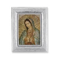 O.l Of Guadalupe Gold Stamped Print In Silver Frame