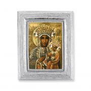 Our Lady of Czestochowa Gold Stamped Print In Silver Frame