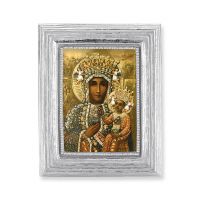 Our Lady of Czestochowa Gold Stamped Print In Silver Frame