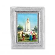 Our Lady of Fatima Gold Stamped Print In Silver Frame