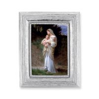 Our Lady of Divine Innocence Gold Stamped Print In Silver Frame -