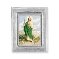 St. Jude Gold Stamped Print In Silver Frame