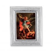 St. Michael Gold Stamped Print In Silver Frame - (Pack /2)