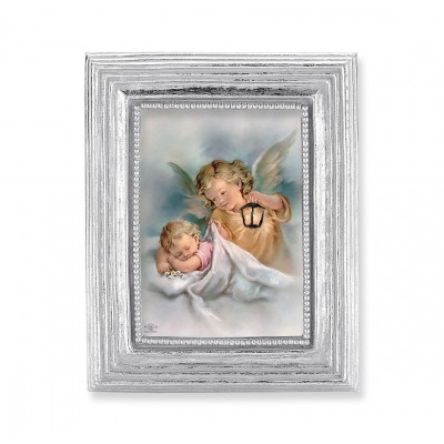 Guardian Angel Gold Stamped Print In Silver Frame - 2Pk -  - 450S-352