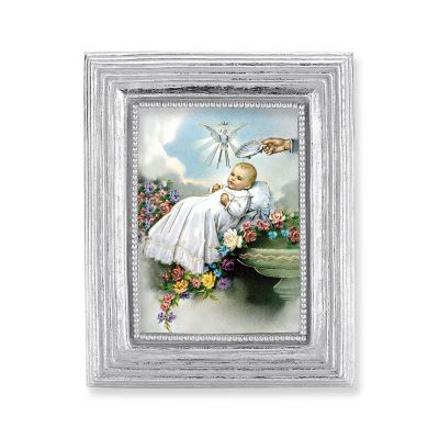 Baptism Gold Stamped Print In Silver Frame - (Pack Of 2) -  - 450S-397