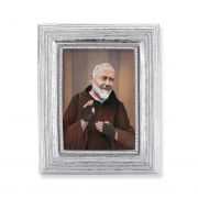 St. Pio Gold Stamped Print In Silver Frame - (Pack Of 2)