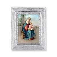 St. Anne Gold Stamped Print In Silver Frame