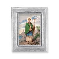 St. Patrick Gold Stamped Print In Silver Frame