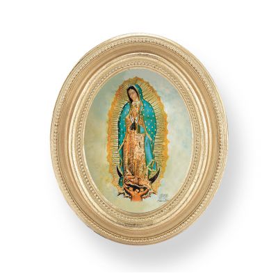 O.l Of Guadalupe Gold Stamped Print In Oval Gold Leaf Frame - 2Pk -  - 451G-216