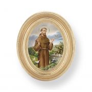St. Francis Gold Stamped Print In Oval Gold Leaf Frame - (Pack Of 2)