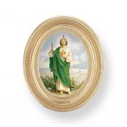 St. Jude Gold Stamped Print In Oval Gold Leaf Frame - (Pack Of 2)