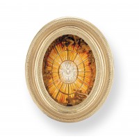 Holy Spirit Gold Stamped Print In Oval Gold Leaf Frame
