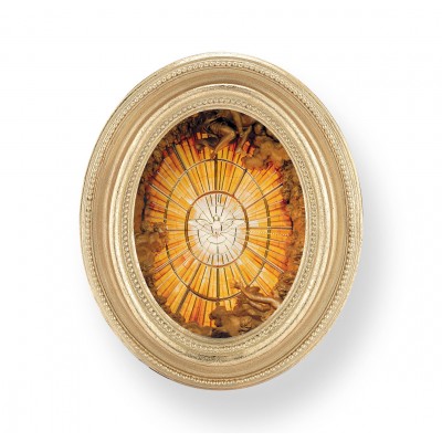 Holy Spirit Gold Stamped Print In Oval Gold Leaf Frame - (Pack Of 2) -  - 451G-651