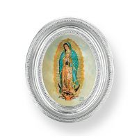 O.l Of Guadalupe Gold Stamped Print In Oval Silver Leaf Frame - 2/Pk