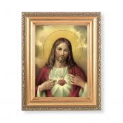 Sacred Heart Of Jesus Antique Gold Frame - (Pack - 2)