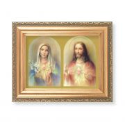 The Sacred Hearts Lithograph w/Antique Gold Frame (2 Pack)