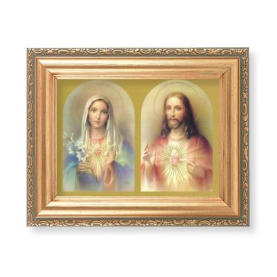 The Sacred Hearts Lithograph w/Antique Gold Frame (2 Pack) - 846218085411 - 461-192