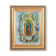 Our Lady Of Guadalupe w/Visions Print w/ Gold Frame