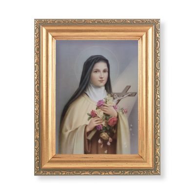 Saint Therese Italian Lithograph w/Antique Gold Frame (2 Pack) - 846218085688 - 461-340