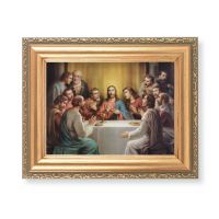 Last Supper Italian Lithograph w/Antique Gold Frame