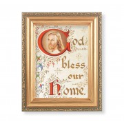 House Blessing 4x6 in. Print in Antique Gold Frame