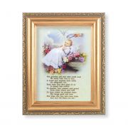 Baptism Baby 4x6in Print in Antique Gold Frame w/Carved Edge
