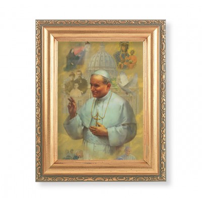 Blessed John Paul II Print w/Print w/Antique Gold Frame (2 Pack) - 846218085862 - 461-571