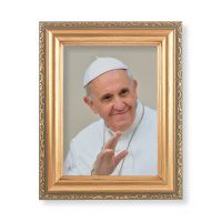 Pope Francis Italian Lithograph w/Antique Gold Frame