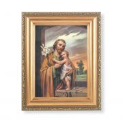 Saint Joseph Italian Lithograph w/Antique Gold Frame