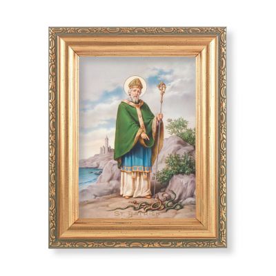 Saint Patrick Italian Lithograph w/Antique Gold Frame (2 Pack) - 846218070318 - 461-640
