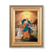 Our Lady Untier Of Knots In An Gold Frame With Carved Edge -